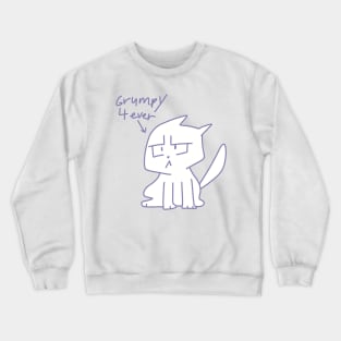 Grumpy 4 ever ugly cat illustration purple Crewneck Sweatshirt